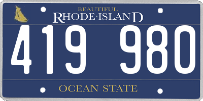 RI license plate 419980