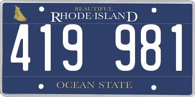 RI license plate 419981