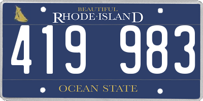 RI license plate 419983