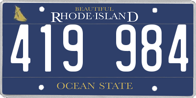 RI license plate 419984