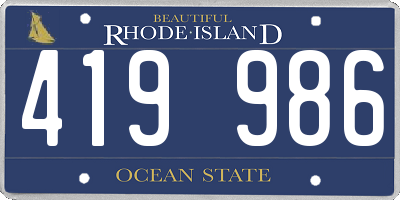 RI license plate 419986