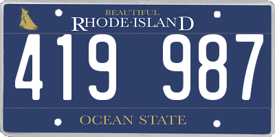 RI license plate 419987