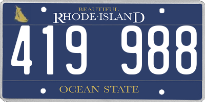 RI license plate 419988