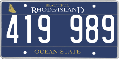 RI license plate 419989
