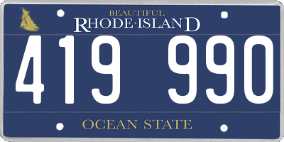 RI license plate 419990