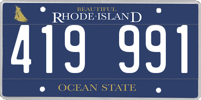 RI license plate 419991