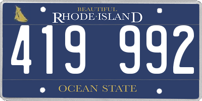 RI license plate 419992
