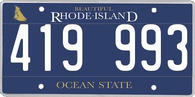RI license plate 419993