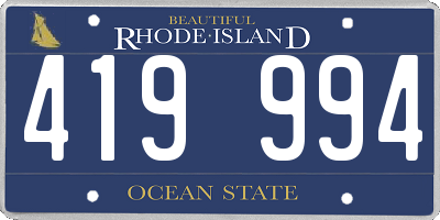 RI license plate 419994