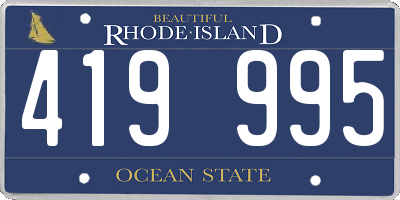 RI license plate 419995