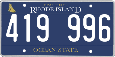 RI license plate 419996
