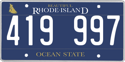 RI license plate 419997