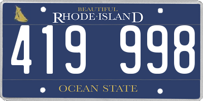 RI license plate 419998