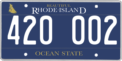 RI license plate 420002