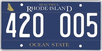 RI license plate 420005
