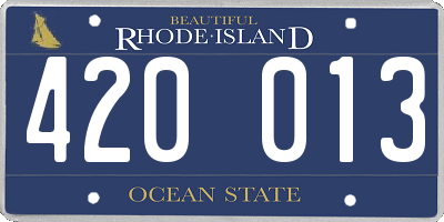 RI license plate 420013