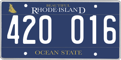 RI license plate 420016