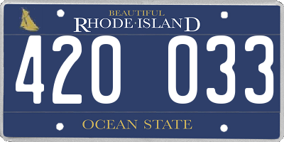 RI license plate 420033