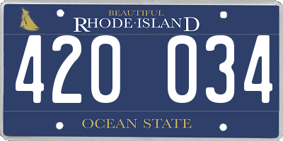 RI license plate 420034