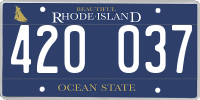 RI license plate 420037