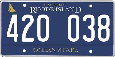 RI license plate 420038