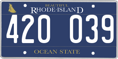 RI license plate 420039