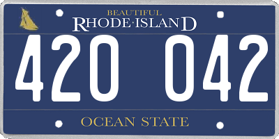 RI license plate 420042