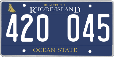 RI license plate 420045