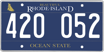 RI license plate 420052