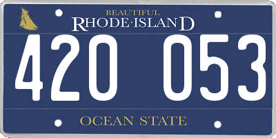 RI license plate 420053