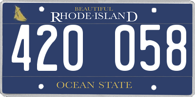 RI license plate 420058