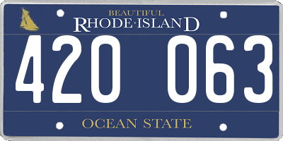 RI license plate 420063