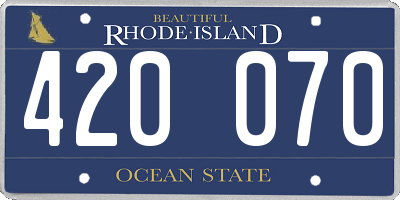 RI license plate 420070