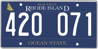 RI license plate 420071