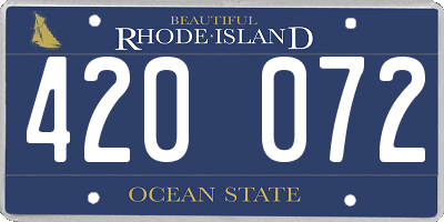 RI license plate 420072