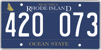 RI license plate 420073