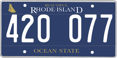 RI license plate 420077