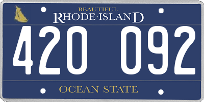 RI license plate 420092