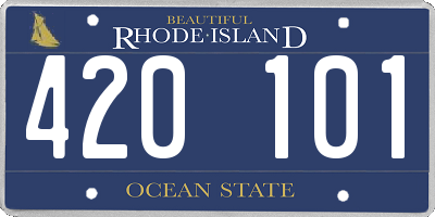 RI license plate 420101