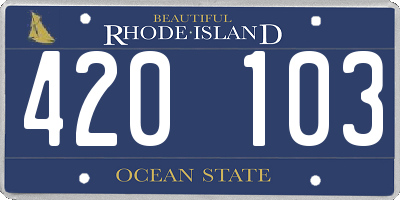 RI license plate 420103