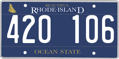 RI license plate 420106