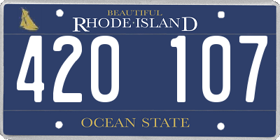 RI license plate 420107