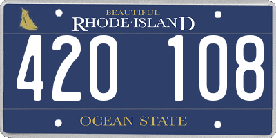 RI license plate 420108