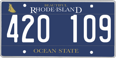 RI license plate 420109