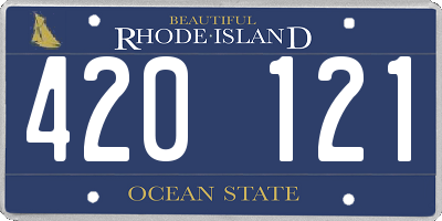 RI license plate 420121