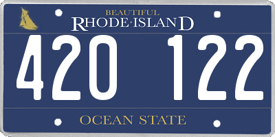 RI license plate 420122