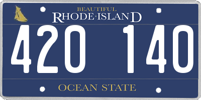 RI license plate 420140