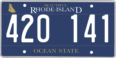 RI license plate 420141