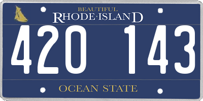 RI license plate 420143