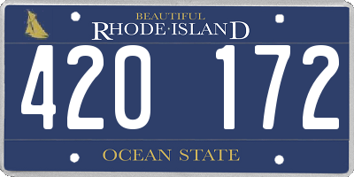 RI license plate 420172